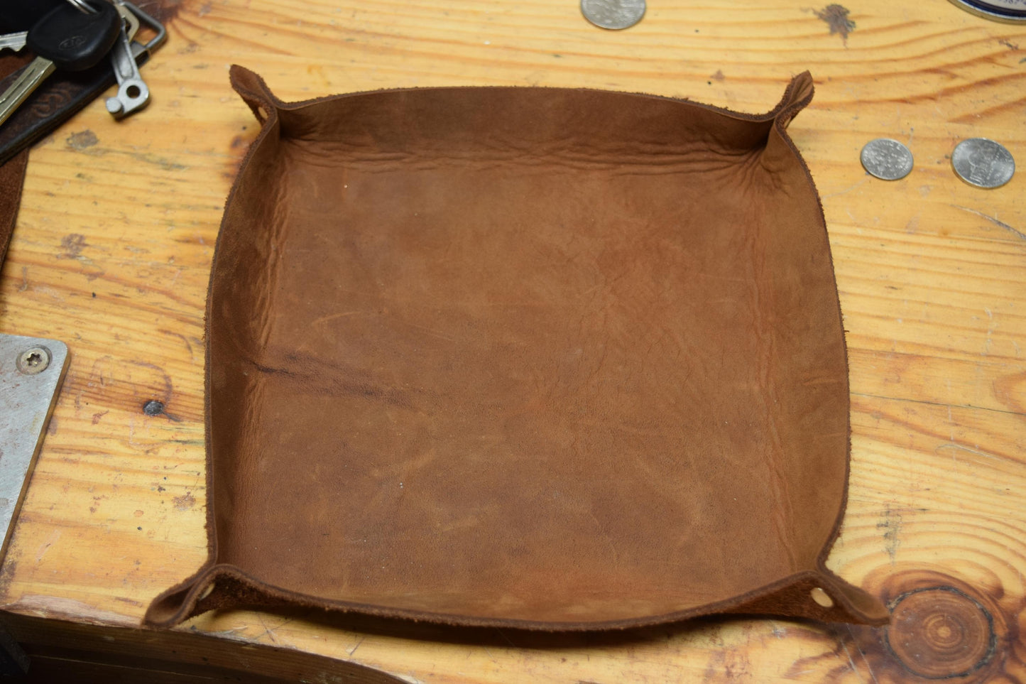 Handmade Full Grain Leather Valet Tray