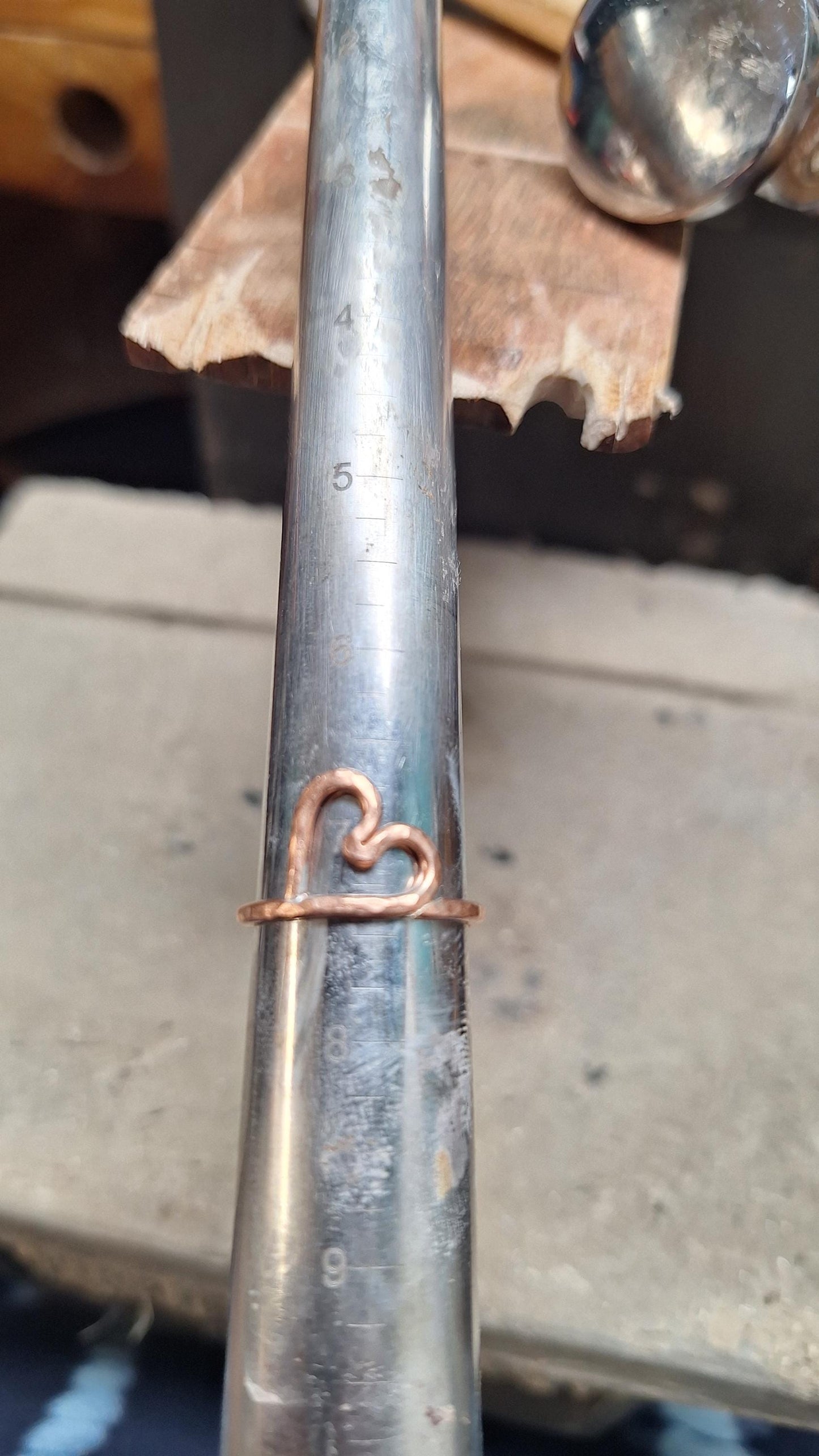 Handmade Hammered Heart Copper Ring