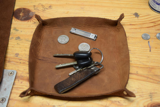 Handmade Full Grain Leather Valet Tray