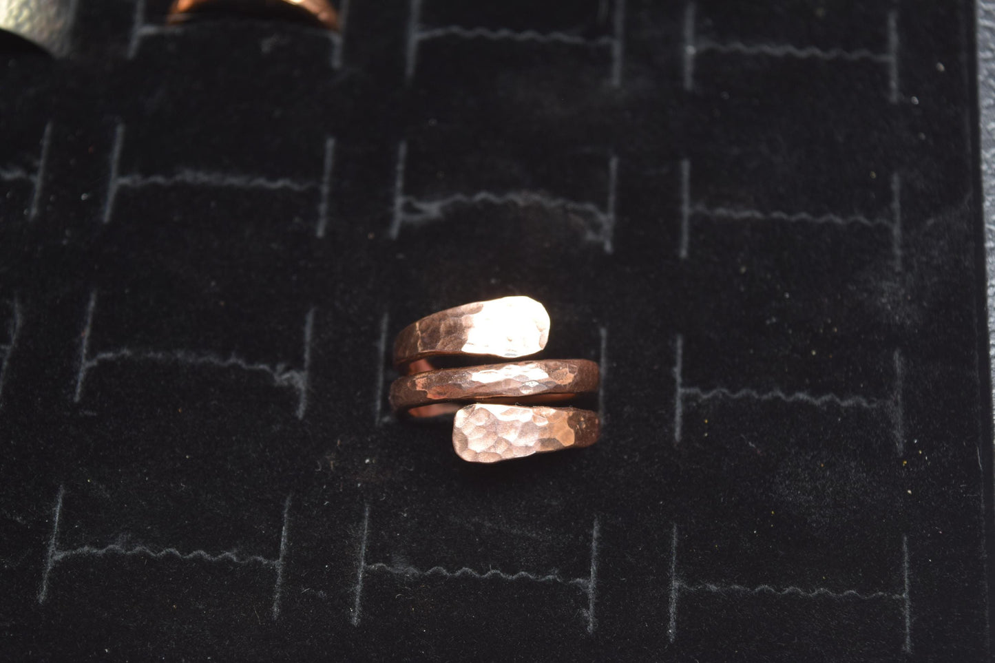 Handmade Wide Wrap Band Hammered Copper Ring