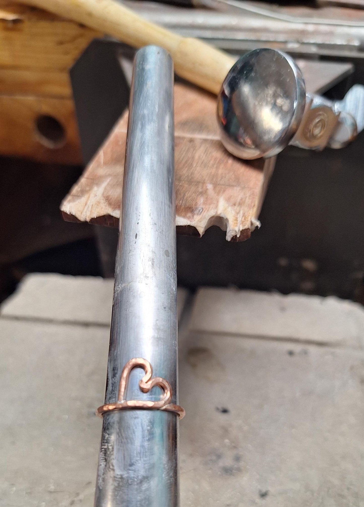 Handmade Hammered Heart Copper Ring