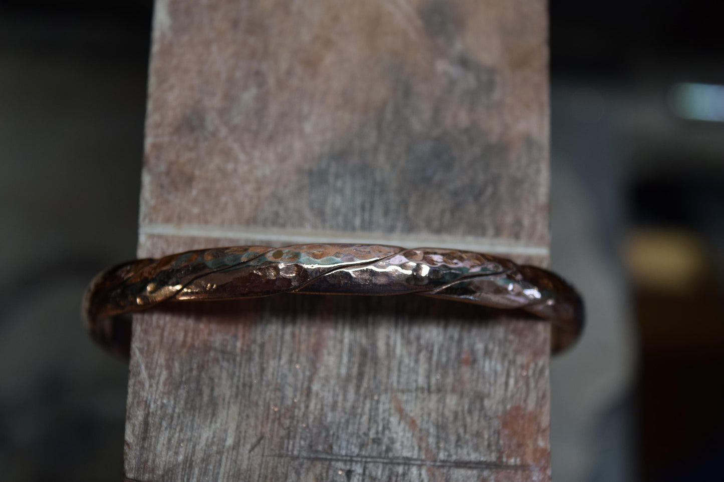 Handcrafted Hammered & Braided Copper Cuff Bracelet