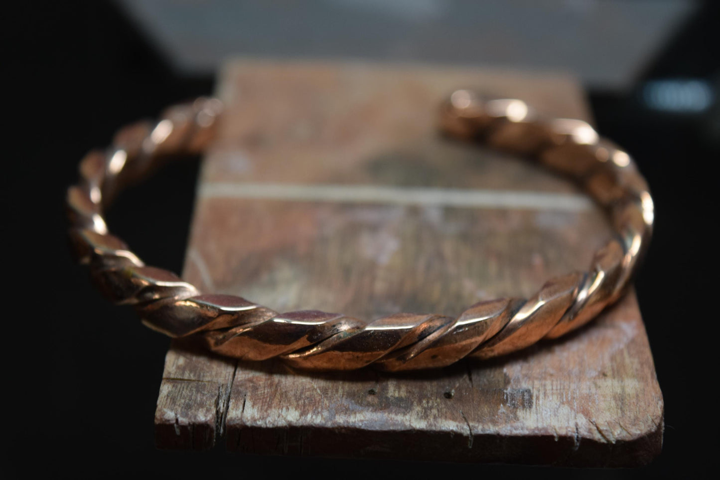 Handcrafted Twisted Braided Copper Cuff Bracelet