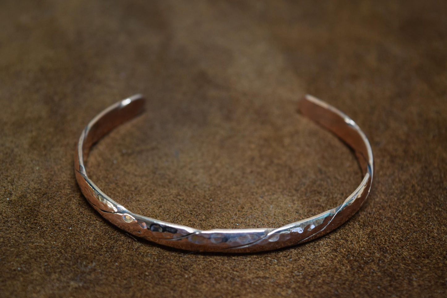Handcrafted Hammered & Braided Copper Cuff Bracelet