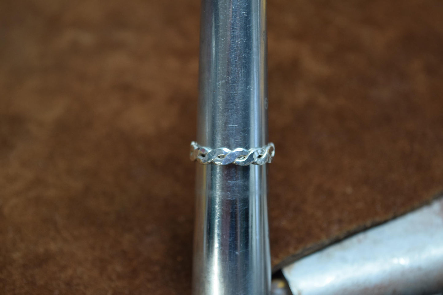 Handmade Braided & Hammered Sterling Silver Ring