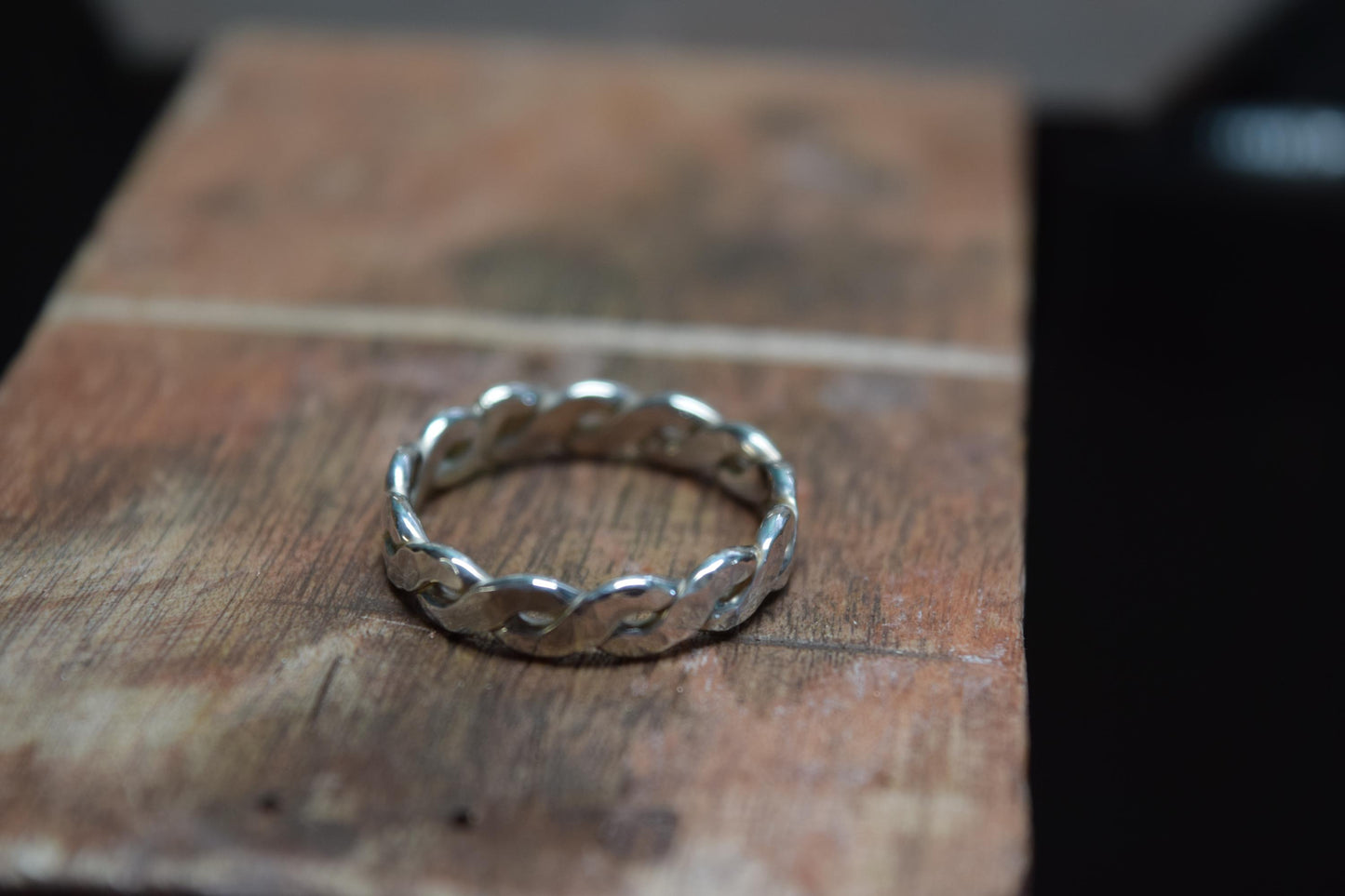 Handmade Braided & Hammered Sterling Silver Ring