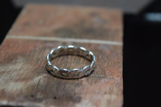 Handmade Braided & Hammered Sterling Silver Ring
