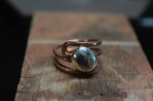 Handmade Copper & Silver Wrap Ring