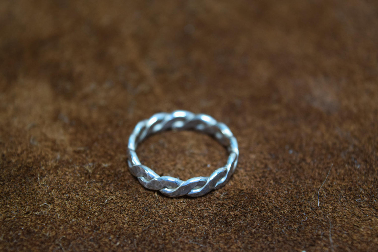 Handmade Braided & Hammered Sterling Silver Ring