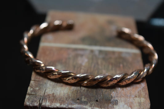 Handcrafted Solid Braided Copper Cuff Bracelet